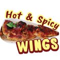 Signmission Safety Sign, 9 in Height, Vinyl, 6 in Length, Hot & Spicy Wings D-DC-8-Hot & Spicy Wings